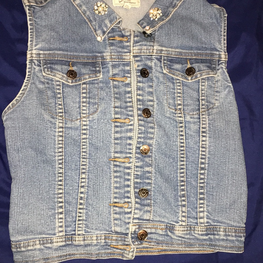 🌷Chiqle denim architect vestcustom embellishments